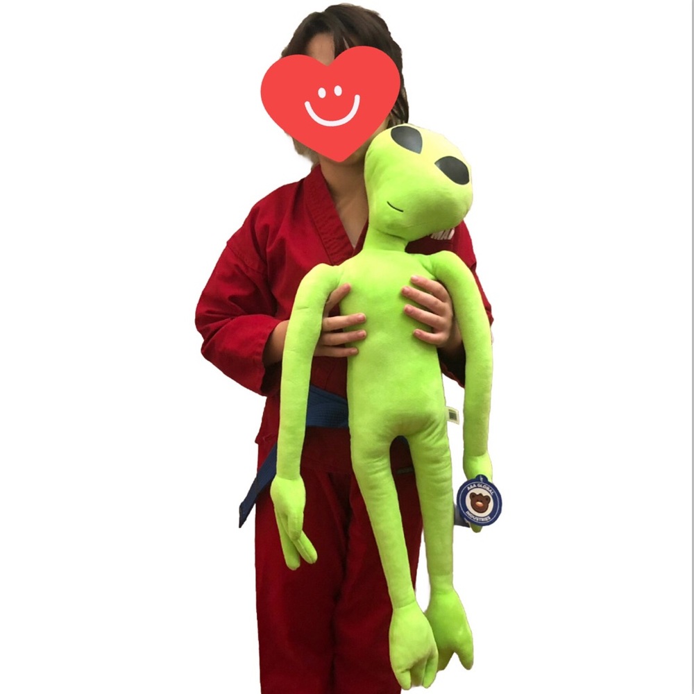 32-Inch Alien Plush Lime Green Eyes Glow In The Dark Plush Toy